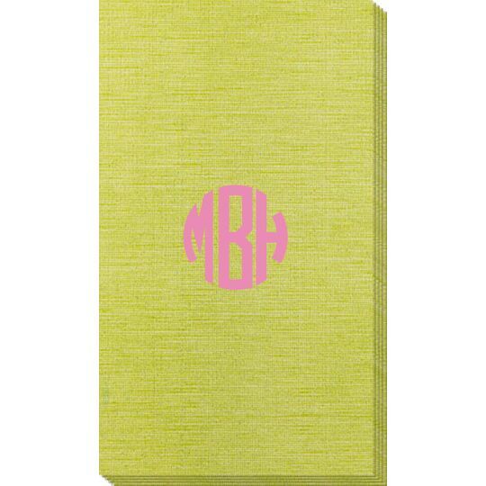 Rounded Monogram Bamboo Luxe Guest Towels